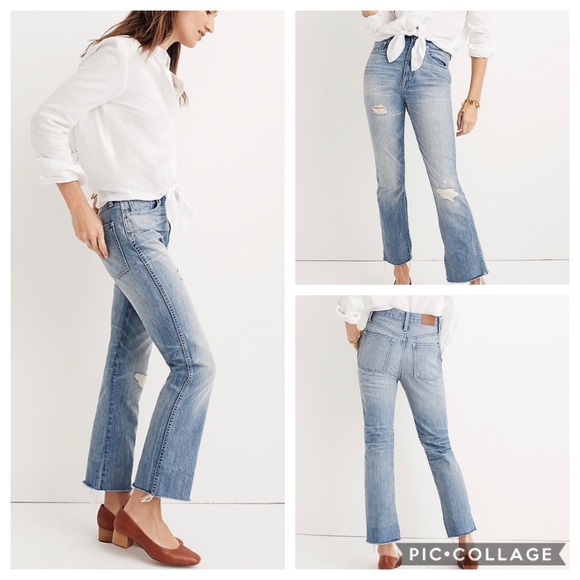 Madewell Denim - Madewell Distressed Rigid Demi-Boot Crop Jeans 26